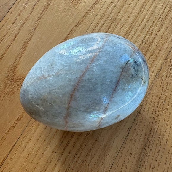 Labradorite polished gray sparkly rock egg-shaped gemstone marbled treasure 3” - Picture 3 of 7